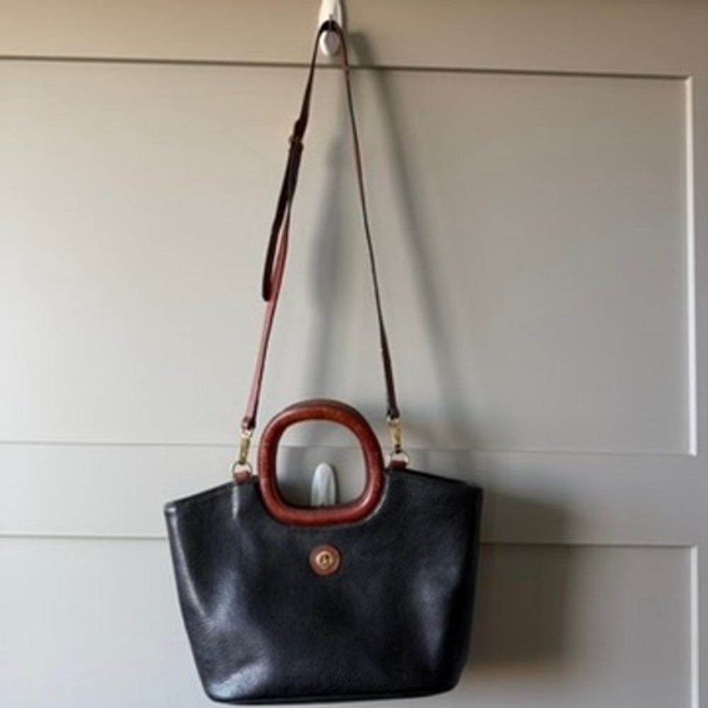 La Tour Eiffel Crossbody Bag Women Small Black Brown Pebbled Leather Satchel